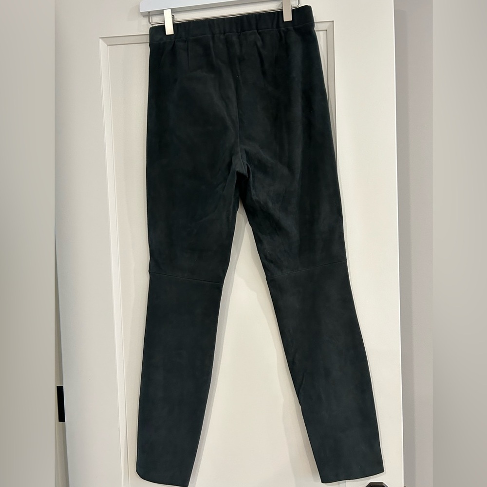 Theory Adbellel Stretch Suede High Waist Skinny Leggings Black Size 8 - Picture 5 of 7